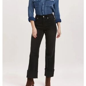 DEAR JOHN DENIM  HOLLY SUPER HIGH RISE WIDE HEMMED JEANS | JET SET WASH SZ 30